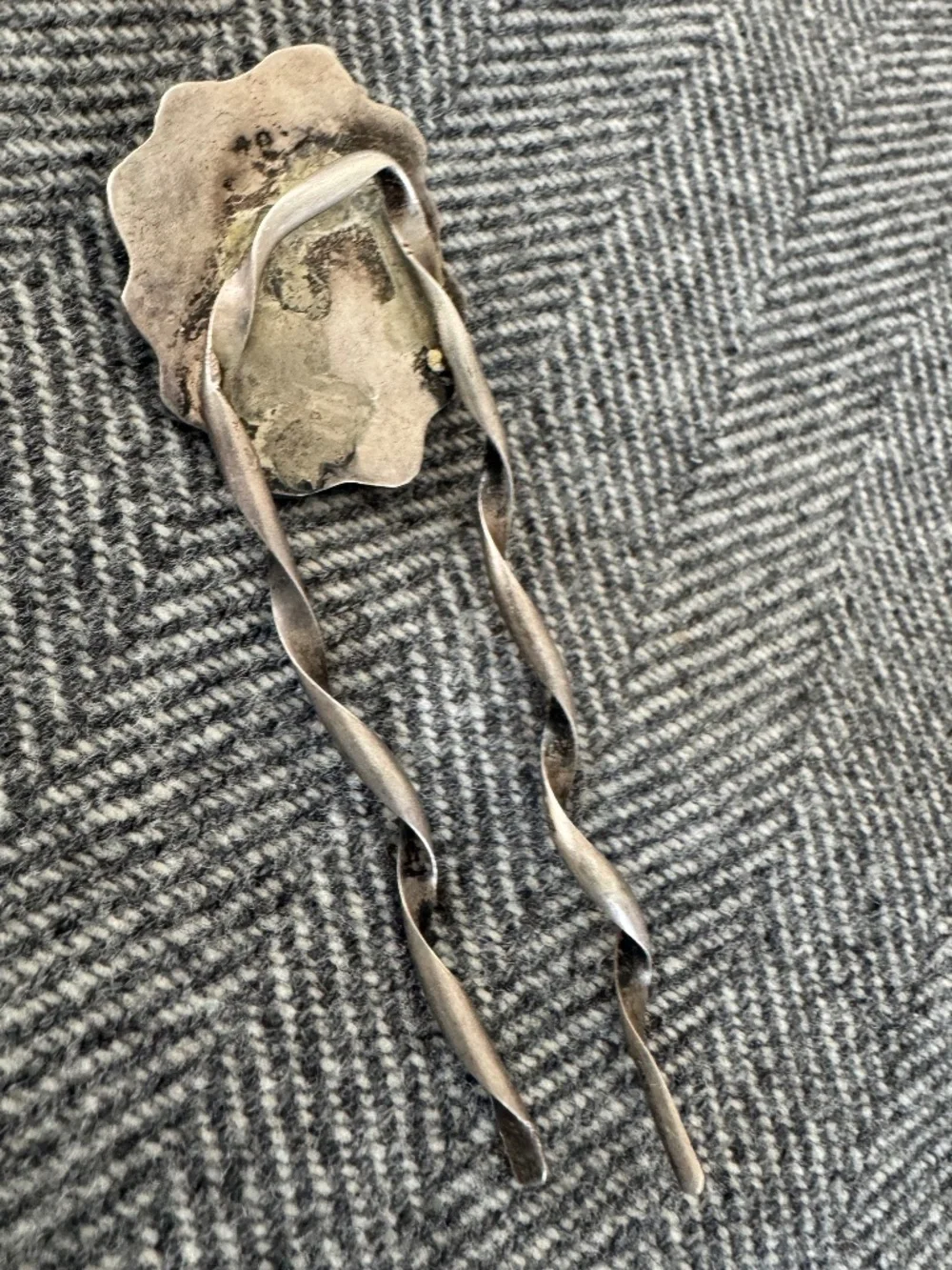 VINTAGE STERLING SILVER AND TURQUOISE HAIR PIN